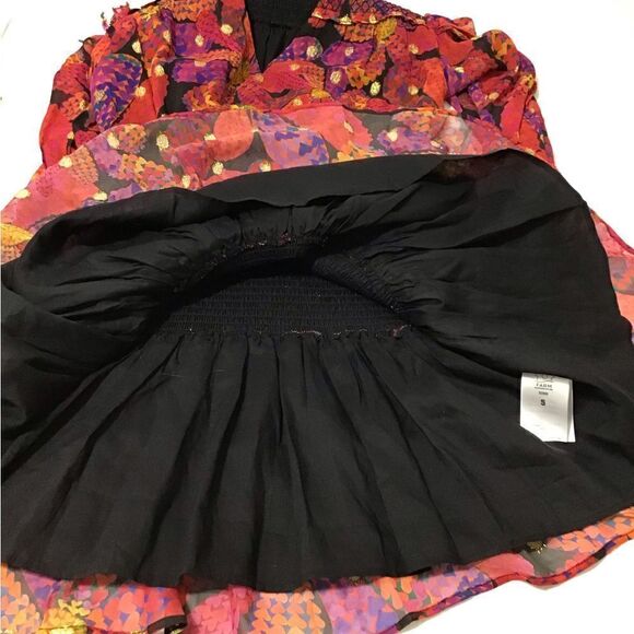 FARM Rio Daisy Hearts Smocked Drop Waist Mini Dress Size Small - Picture 5 of 11